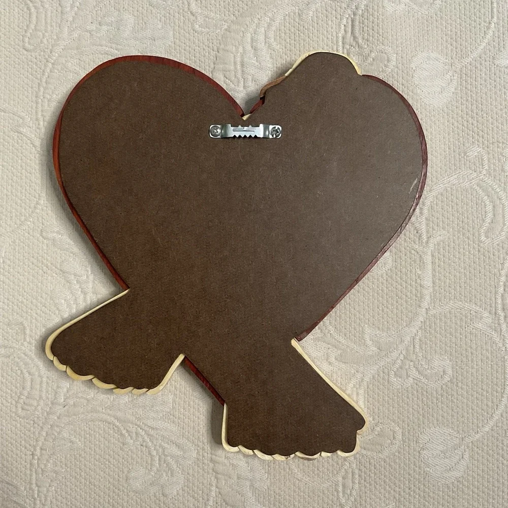 Love Doves Wooden Wall‎ Art Decor Intarsia Hanging Plaque Bird Heart Shape Lodge